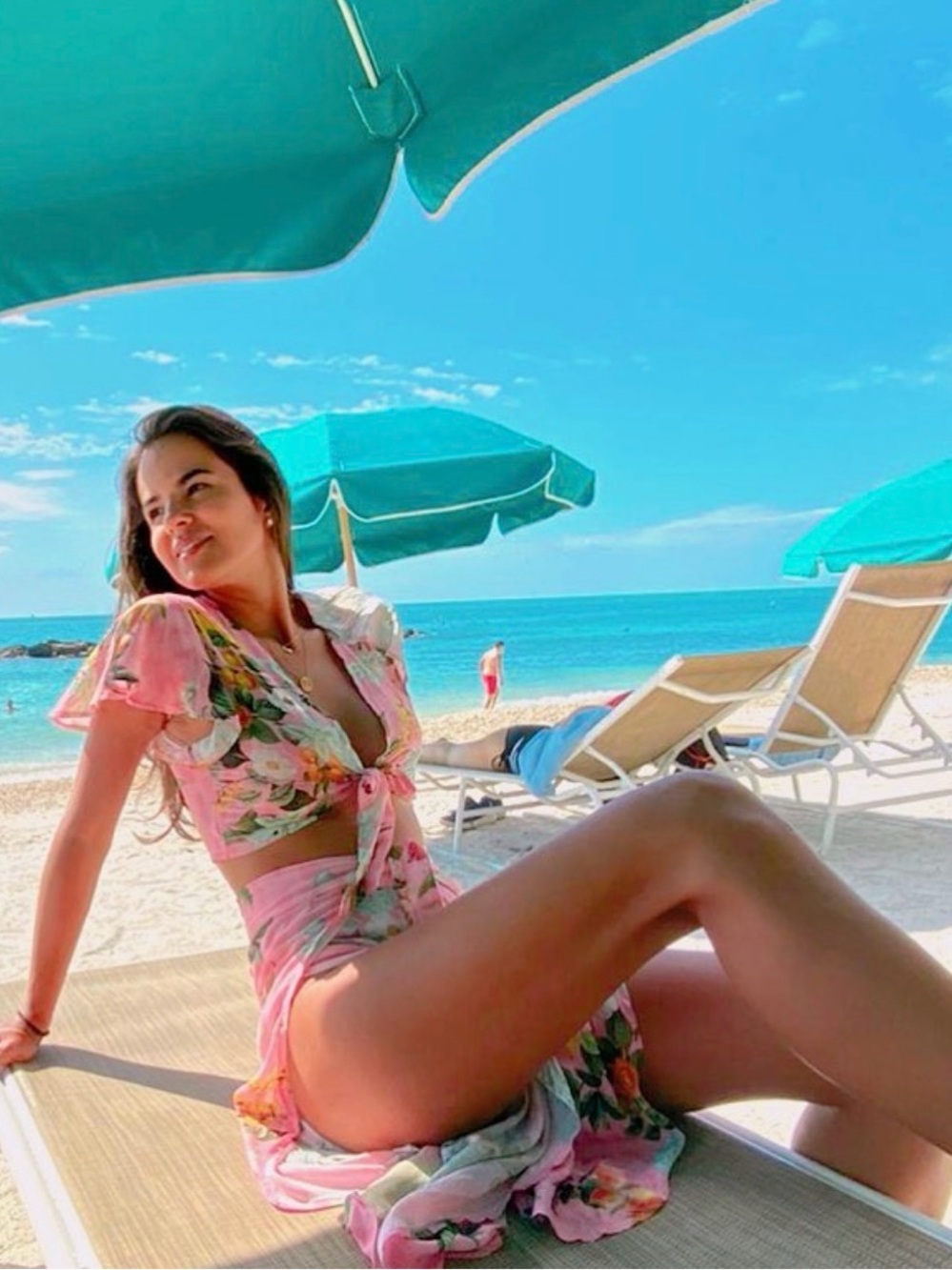 Floral Tie-Front Pink Women’s Swim Cover-Up Set